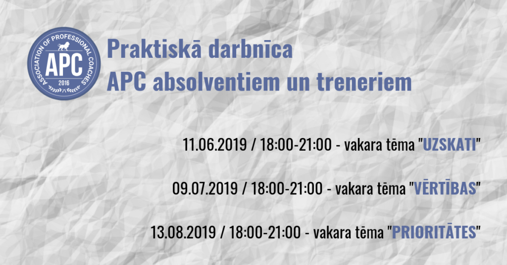 Vasaras APC koučinga darbnīcas