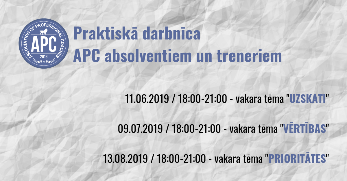 Vasaras APC koučinga darbnīcas