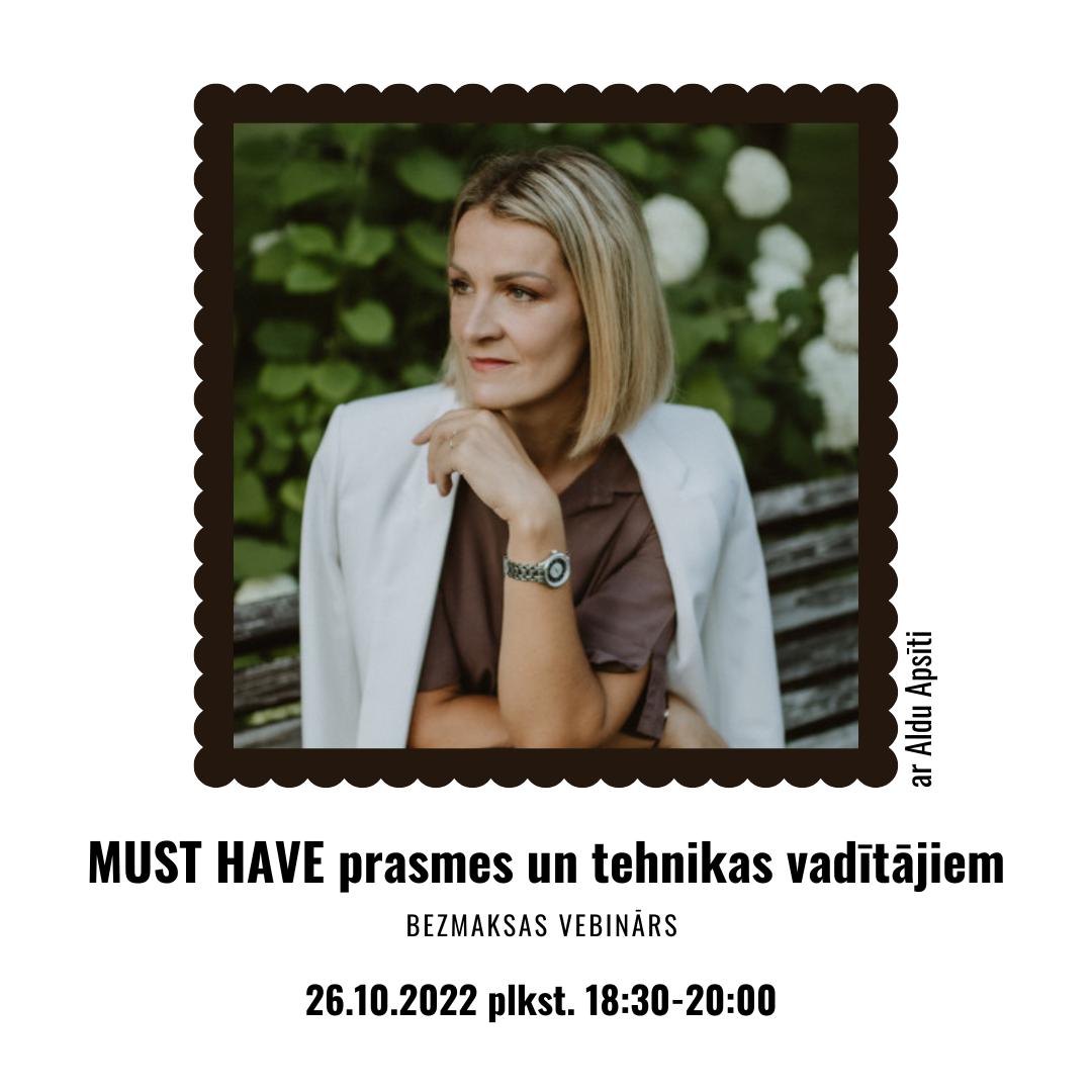 MUST HAVE prasmes un tehnikas vadītājiem