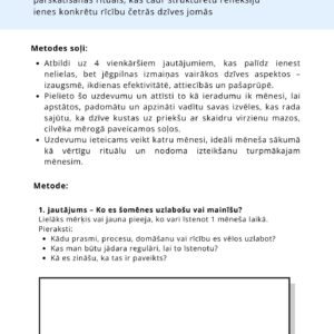 MĒNEŠA ČETRSTŪRIS - DARBA LAPA